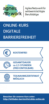 Titelseite Flyer Kurs Digitale Barrierefreiheit